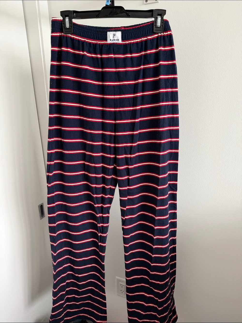 Parke Navy with Red & White Striped Boxer Pants Size Large
